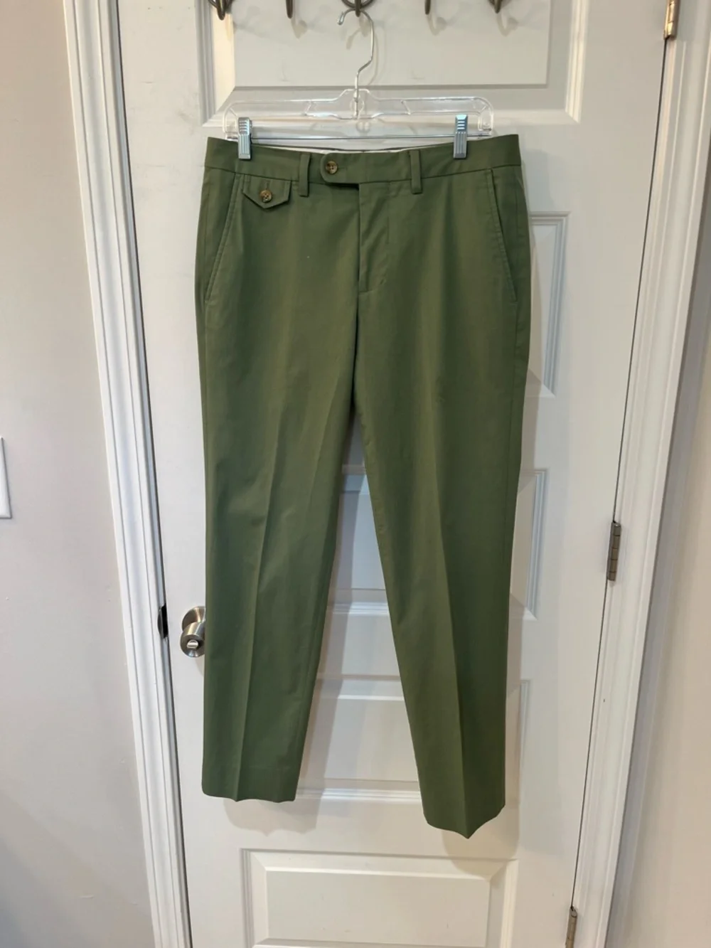 Bonobos Slim Fit Olive Green Chinos‎ Pants Size 30x29 Italian Emmetex Fabric